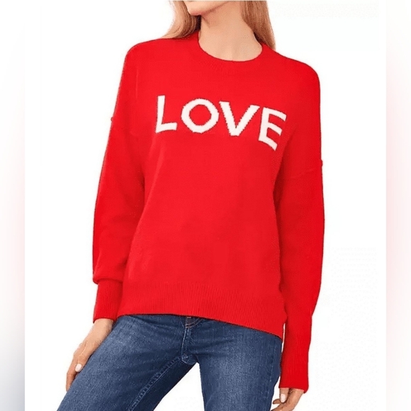 NWOT Vince Camuto "LOVE" Cozy Sweater in Red Size XXL - Picture 1 of 5